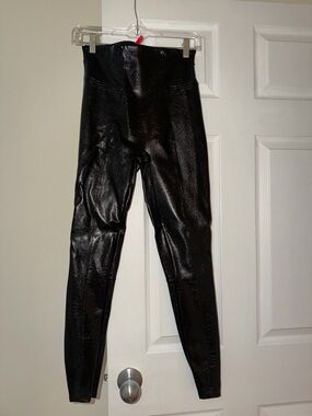 SPANX High-Waist Black Faux Leather Leggings